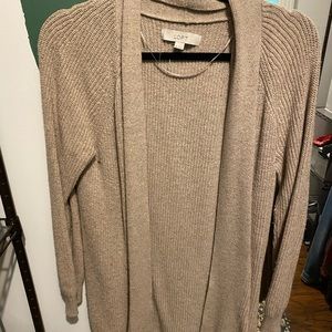 Classic beige ribbed cardigan